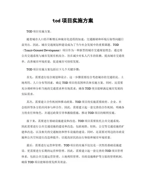 tod项目实施方案