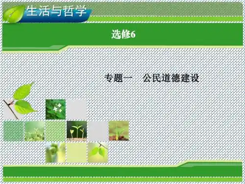2014届高三政治总复习一轮课件专题1公民道德建设(新人教选修6)