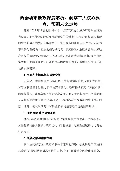 两会楼市新政深度解析：洞察三大核心要点,预测未来走势