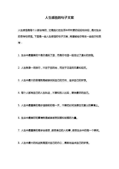 人生感悟的句子文案