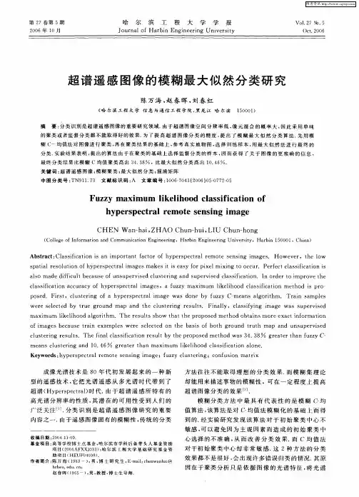 超谱遥感图像的模糊最大似然分类研究
