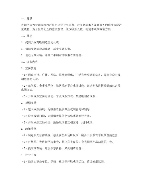 戒烟专项方案