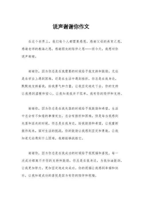 说声谢谢你作文