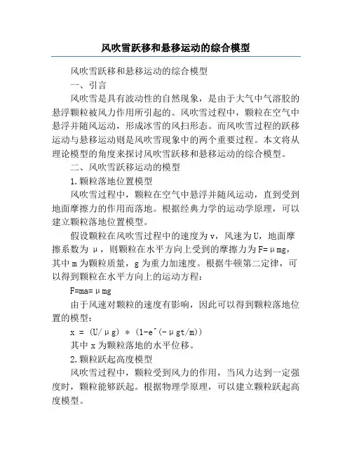 风吹雪跃移和悬移运动的综合模型