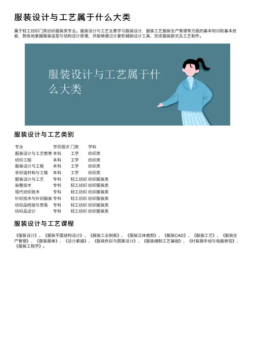 服装设计与工艺属于什么大类