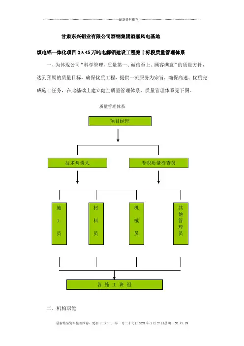 质量管理体系及技术管理体系