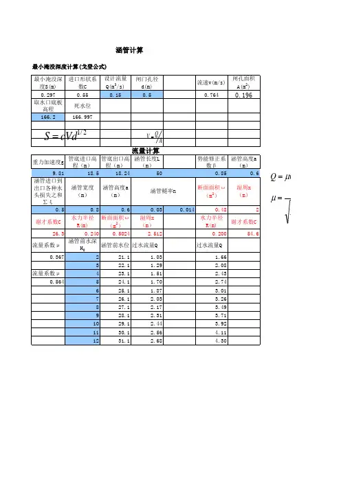 涵管计算