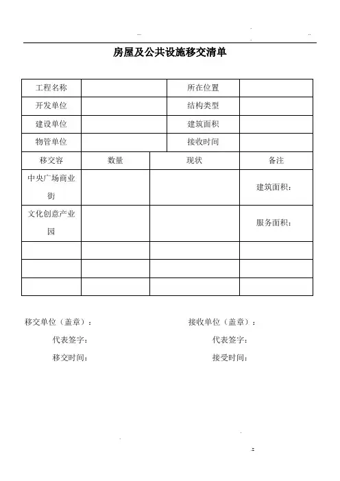 物业移交表格(全套)