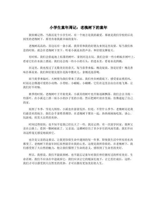 小学生童年周记：老槐树下的童年