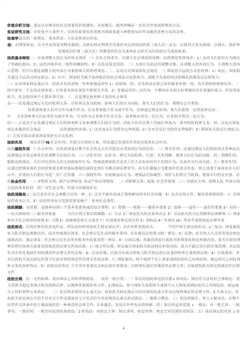 法理学考试重点