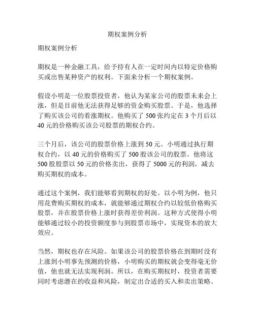 期权案例分析