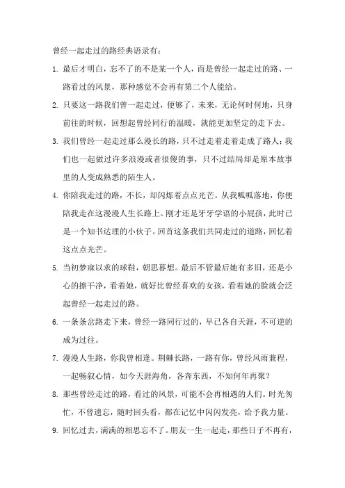 曾经一起走过的路经典语录