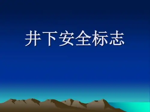 煤矿井下安全标志(ppt 49页)