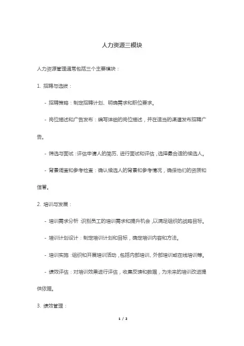 人力资源三模块