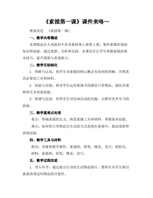 《素描第一课》课件来咯～
