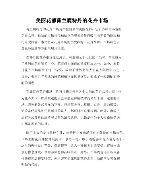 美丽花都荷兰鹿特丹的花卉市场