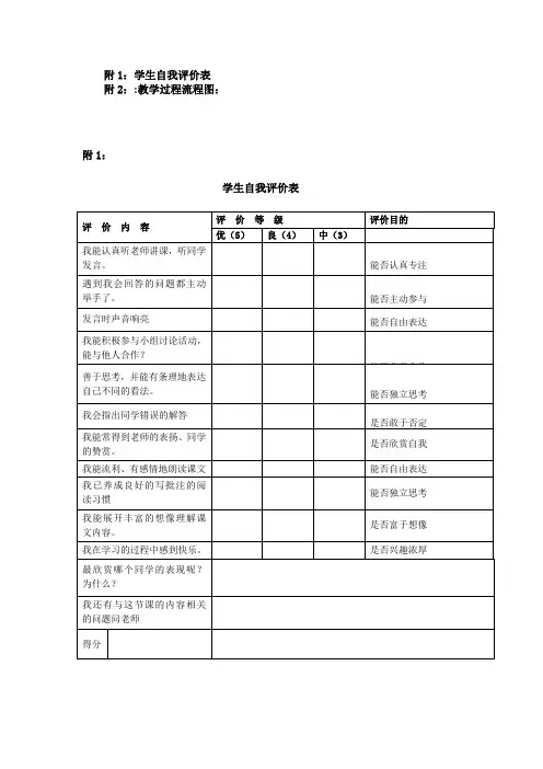 教学设计评价表流程图