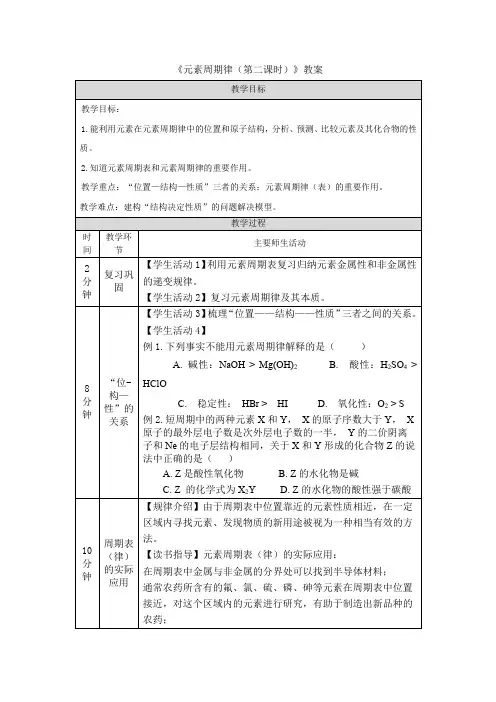《元素周期律(第二课时)》教案
