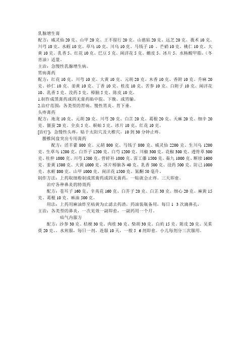 乳腺增生膏