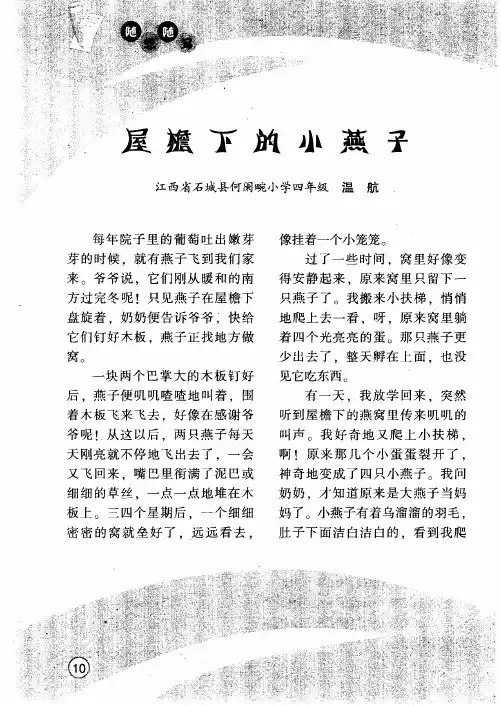 屋檐下的小燕子