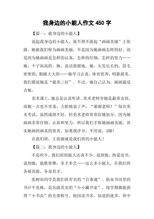 我身边的小能人作文450字