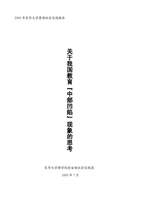 2009年东华大学理学院暑期社会实践调查报告(无修订)