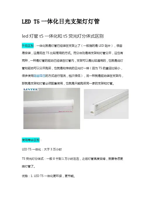 LED T5一体化日光支架灯灯管