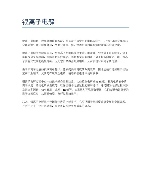 银离子电解