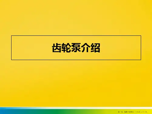 齿轮泵介绍PPT