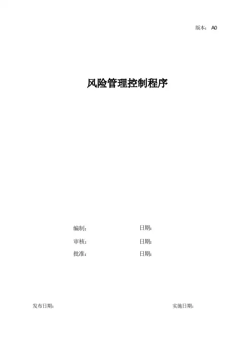 风险管理控制程序文件