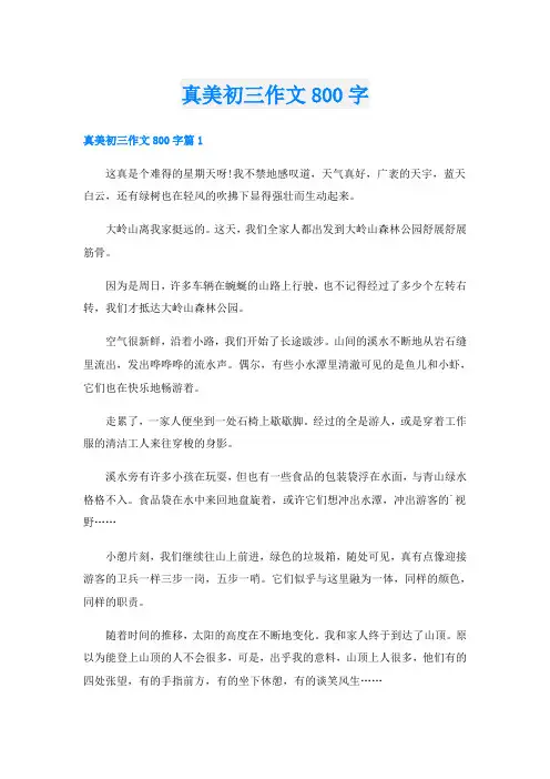 真美初三作文800字