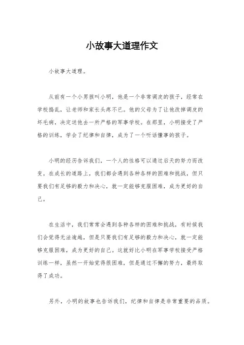 小故事大道理作文