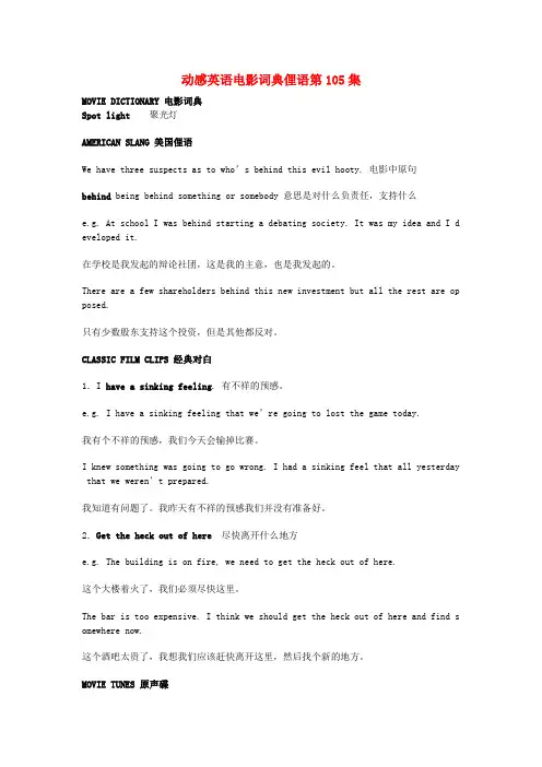 高中英语动感英语电影词典俚语第105集素材