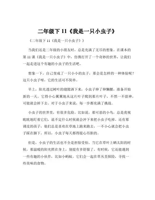 二年级下11《我是一只小虫子》