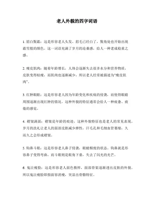 老人外貌的四字词语