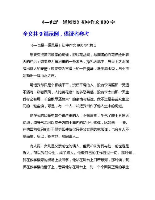 《—也是一道风景》初中作文800字