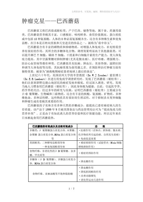 肿瘤克星-巴西蘑菇