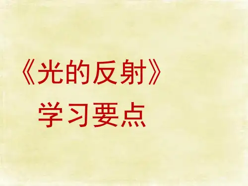 最新人教版物理八上《光的反射》学习要点
