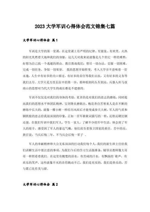 2023大学军训心得体会范文锦集七篇_8