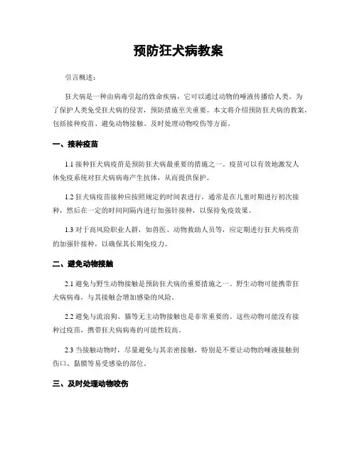 预防狂犬病教案