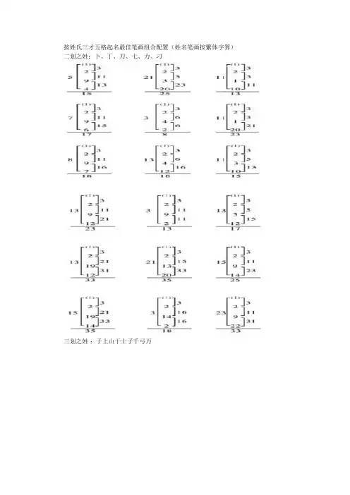 按姓氏三才五格起名最佳笔画组合配置