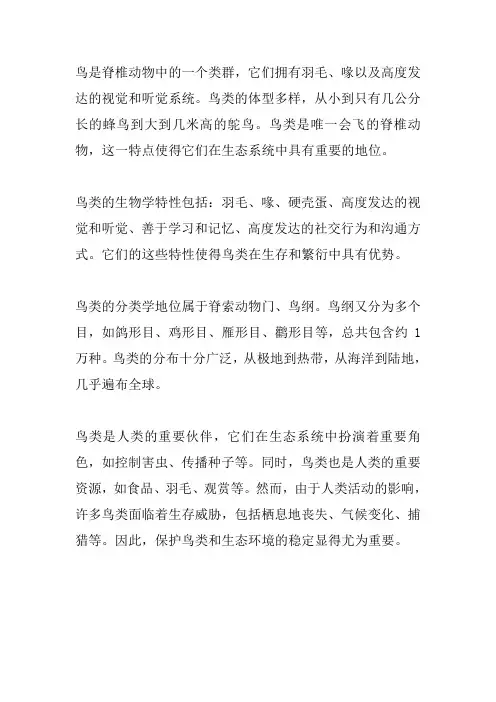 鸟的科普知识