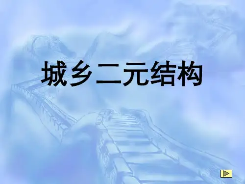 城乡二元体制结构