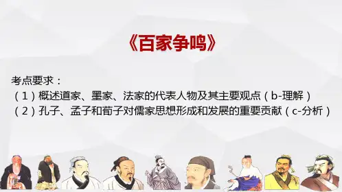 高中历史《百家争鸣》公开课精品PPT课件