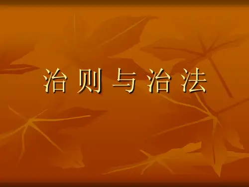 治则与治法