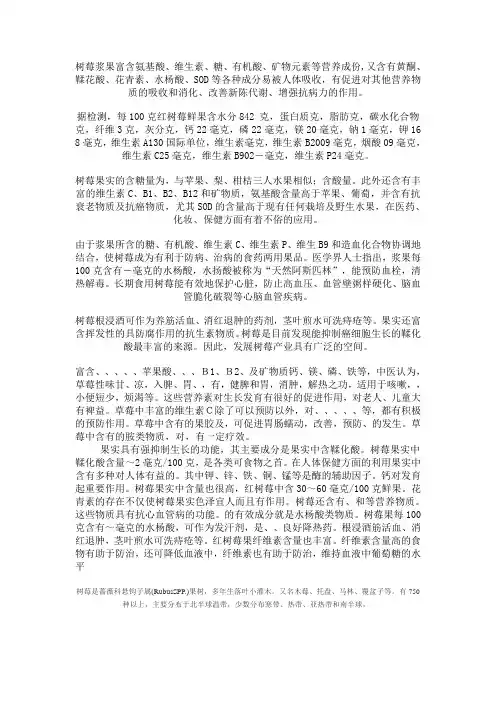树莓的营养成分