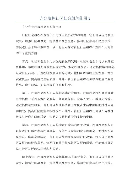 充分发挥社区社会组织作用3