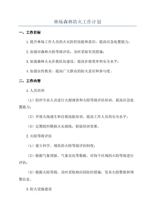 林场森林防火工作计划