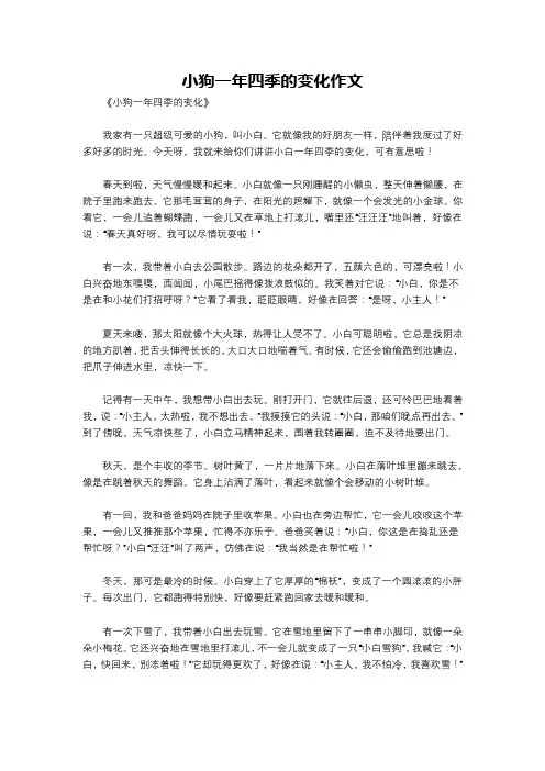 小狗一年四季的变化作文