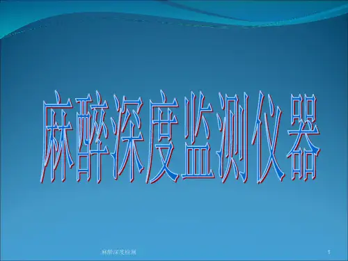 麻醉深度检测ppt课件